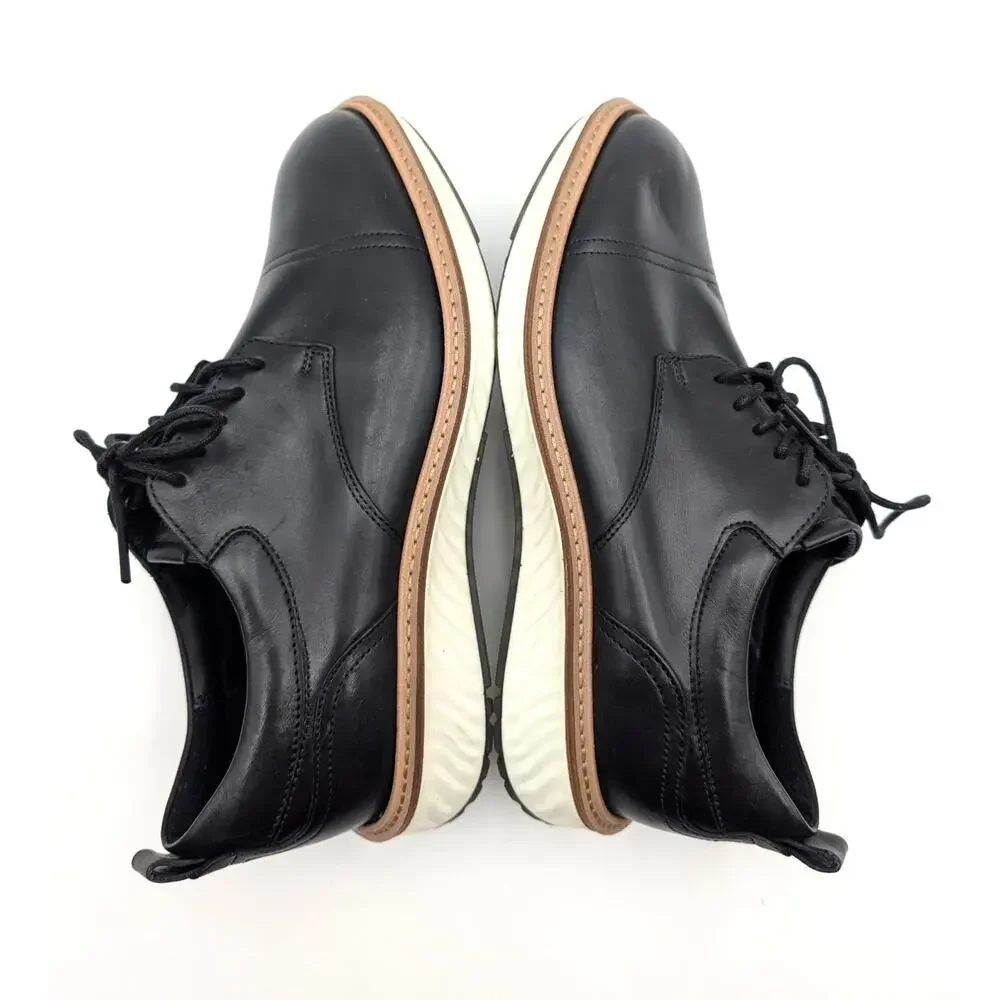Ecco ST.1 Hybrid Lace-Up Derby Shoes Cap Toe Men's Black Size US5-5.5 EU39